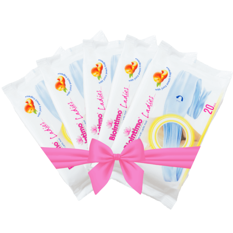 CSOMAGAJÁNLAT-Biointimo Ladies Intim törlőkendő (20db) - 5-ös csomag
