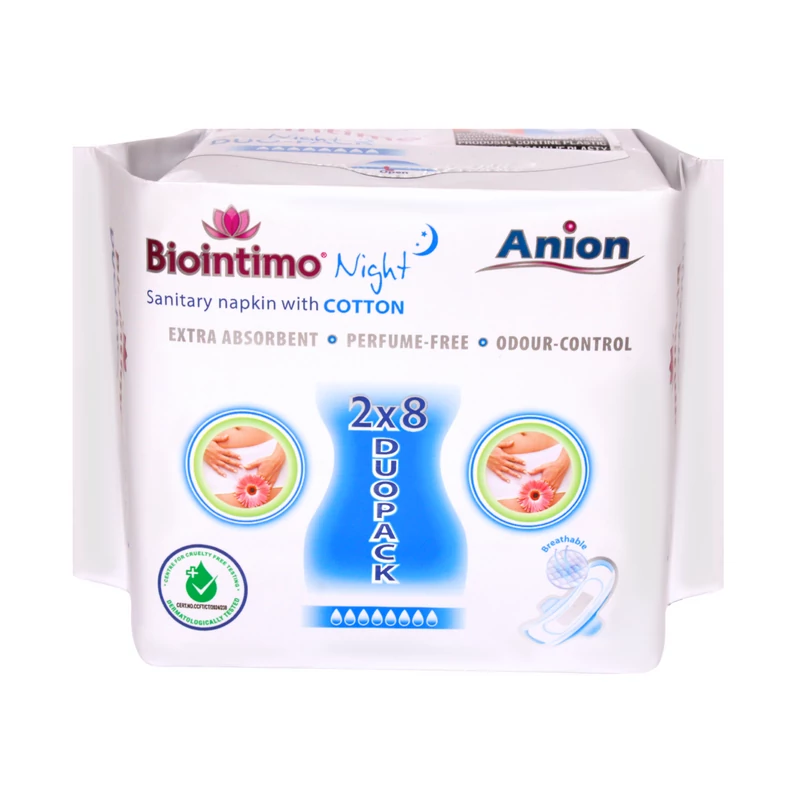 Biointimo ANION DUO-NIGHT éjszakai anionos betét 2x8db