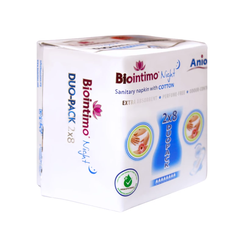 Biointimo ANION DUO-NIGHT éjszakai anionos betét 2x8db