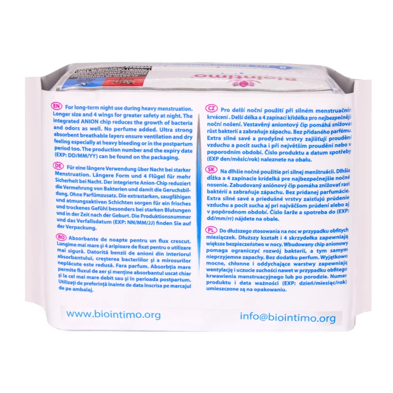 Biointimo ANION NIGHT éjszakai anionos betét 8db