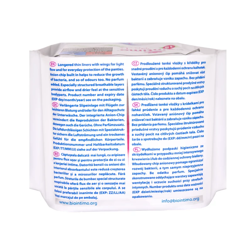Biointimo ANION PANTY PADS hosszított, szárnyas tisztasági betét 15db
